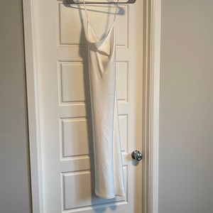 Cowl neck ivory dress